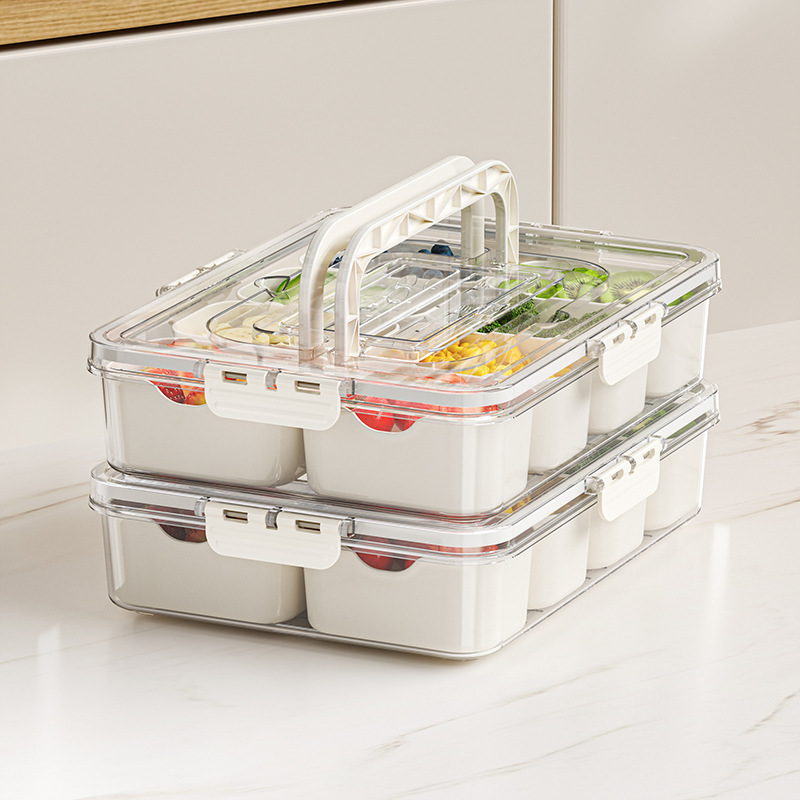 8 Grids Divided Serving Tray Fruits Snack Box Organizer Food Storage Container Seasoning Separator Box Refrigerator Organizer - Image 4