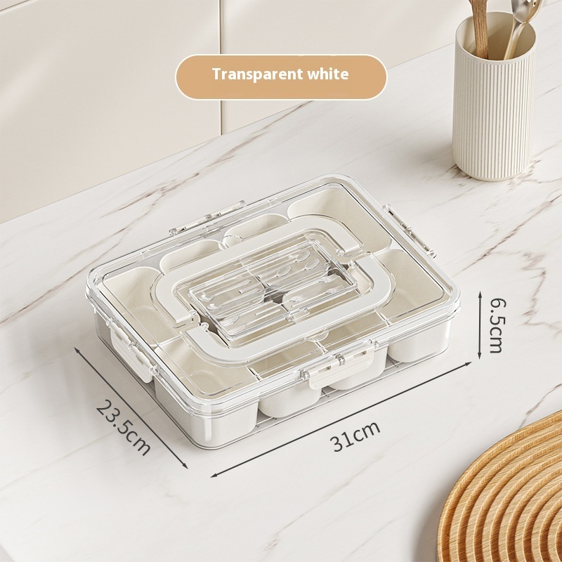 8 Grids Divided Serving Tray Fruits Snack Box Organizer Food Storage Container Seasoning Separator Box Refrigerator Organizer - Image 2