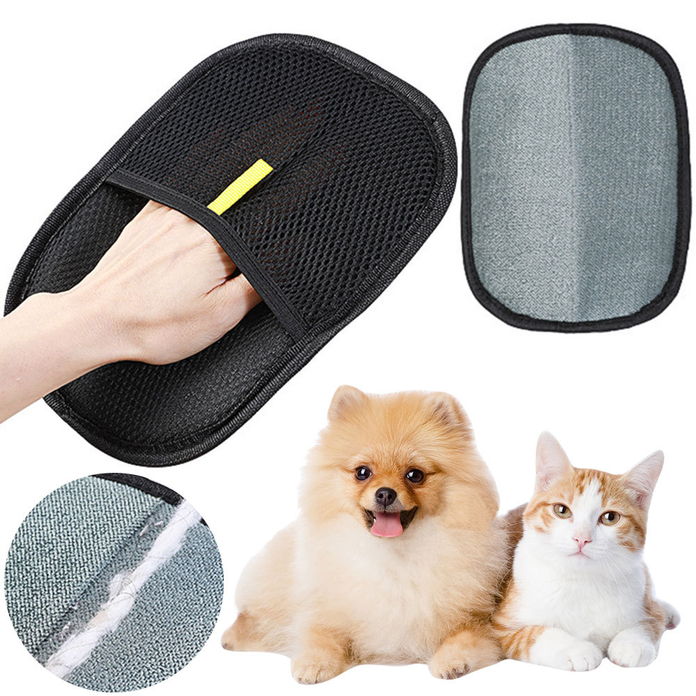 Pet Hair Remover Mitt Pet Hair Remover Gloves Deshedding Brush Glove For Dog Cat Rabbit With Long Short Curly Hair - Image 8