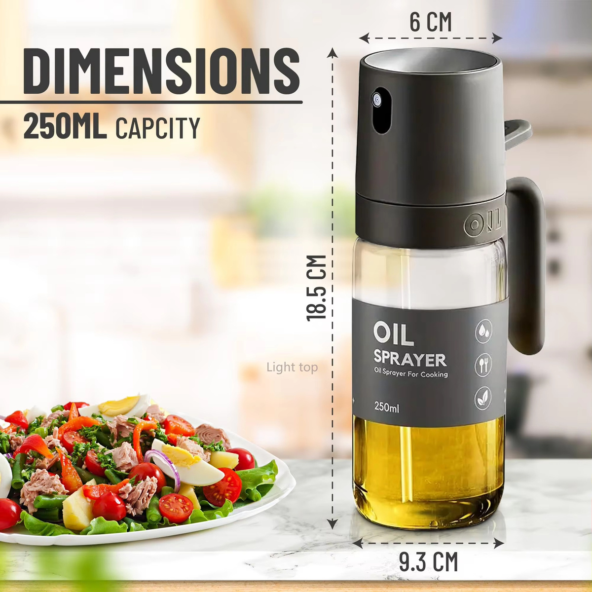 Kitchen Glass Oil Sprayer Bottle Olive Oil Sprayer Mister Spray Oil Dispenser Oil Jar Cruet BBQ Baking Picnic Kitchen Tool - Image 3